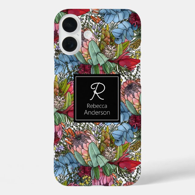 Custom Romantic Australian Summer Blume iPhone 16 Plus Hülle (Rückseite)