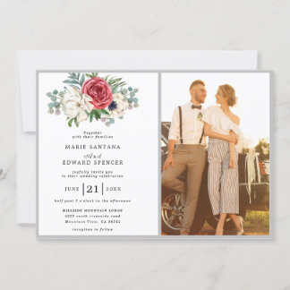 Custom Romantic Couple Foto Hochzeit Einladung