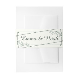 Custom Romantic Green Blätter Einladungsbanderole