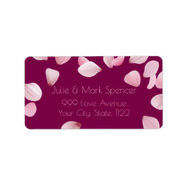 Custom Romantic Pink Petals Address Label Adressaufkleber