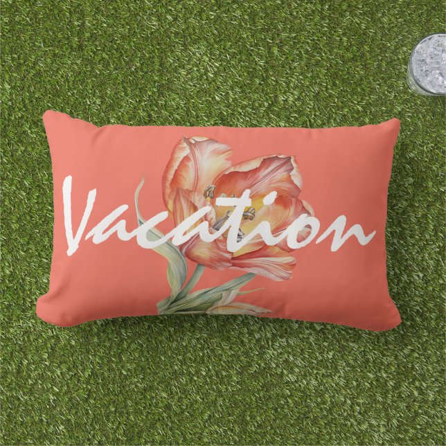 Custom romantic relaxing background in pink floral kissen für draußen (Gras)