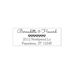 Custom Romantic Wedding   Herz-Rücksendeadresse Permastempel