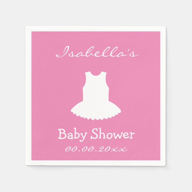 Custom rosa Ballerina tutu Babydusche Servietten (Vorderseite)