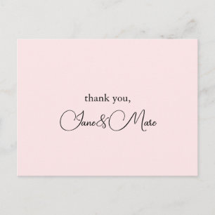 Custom rosa Elegante Kalligrafie Danke Karten