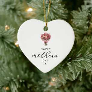 Custom Rose Bouquet Happy Mother Day Elegante Keramik Ornament