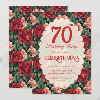 Custom Rose Floral Happy Birthday Einladung