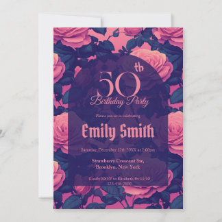 Custom Rose Flower Birthday Einladung