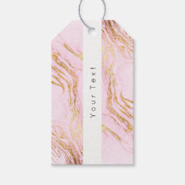 Custom Rose Gold Blush Pink Marmor Weißer Name Geschenkanhänger