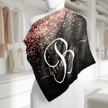 Custom Rose Gold Glitzer Black Sparkone Monogram Halstuch<br><div class="desc">Dieses trendige,  elegante Bandana-Design mit hübschem vergoldeten Glitzer aus Rose auf schwarz gebürstetem metallischem Hintergrund ist einfach zu personalisieren.</div>