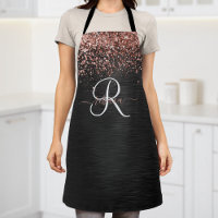 Custom Rose Gold Glitzer Black Sparkone Monogram