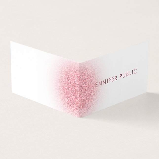 Custom Rose Gold Glitzer Look Modernes Elegantes Visitenkarten (Vorderseite)