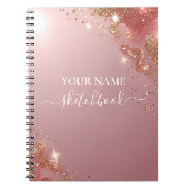 Custom Rose Gold Glitzer Notebook - Elegante Spark Notizblock