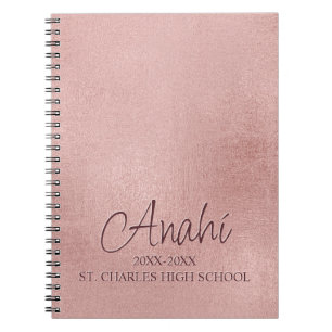 Custom Rose Gold Monogram Academy Year School Notizblock