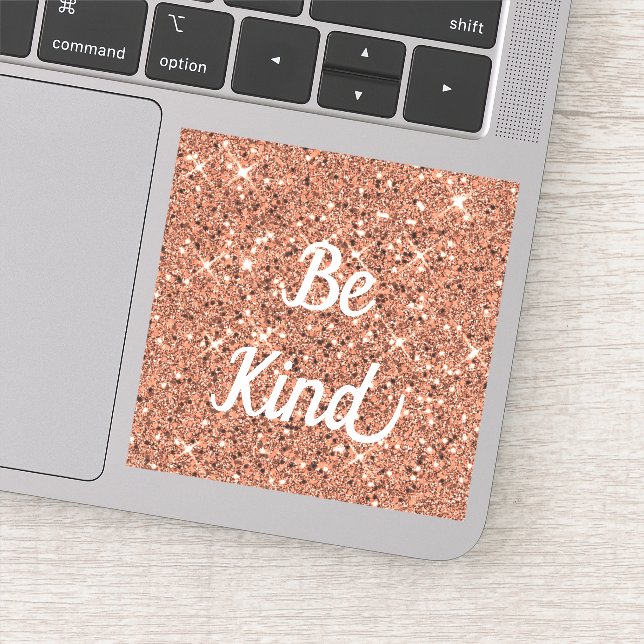 Custom Rose Gold Sparkle Glitzer Schneiden Vinyl S Aufkleber (Detail)