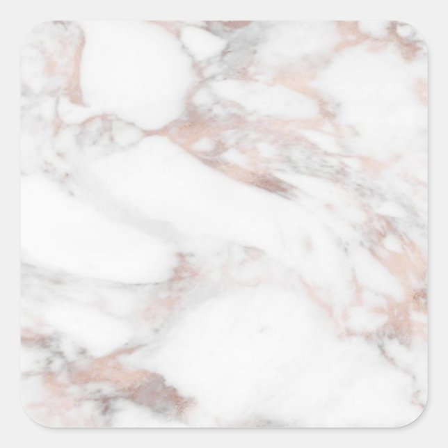 Custom Rosegold Marble Elegant Moderne Leere Trend Quadratischer Aufkleber (Vorderseite)