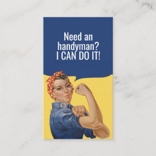 Custom Rosie The Riveter Handyman Handywoman Visitenkarte