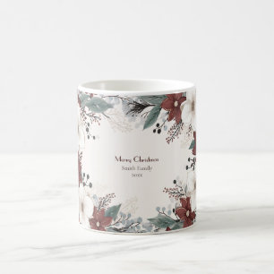 Custom Rot und Weiß Wasserfarbe Blumenfestival Kaffeetasse