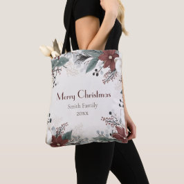 Custom Rot und Weiß Wasserfarbe Blumenfestival Tasche