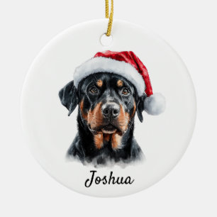 Custom Rottweiler Dog Keramik Ornament