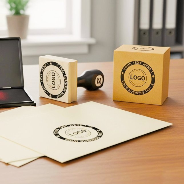 Custom Round Frame Handmade Business Logo  Gummistempel (Personalized logo rubber stamps)