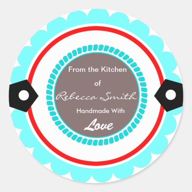 Custom Round from the Kitchen of Stickers Geschenk (Vorderseite)