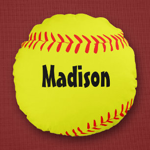 Custom Round Softball Pillow Rundes Kissen