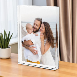 Custom Rounded Corners Photo Family Glass Block