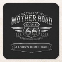 Custom Route 66 Centennial Home Bar Chrome-Abzeich