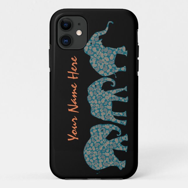 Custom Row of Paisley Elephants iPhone 5/5s Fall Case-Mate iPhone Hülle (Rückseite)