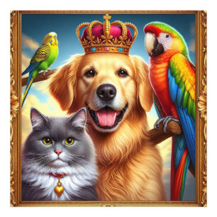Custom Royal Pet Portrait Noble Digitale Kunst Fotodruck