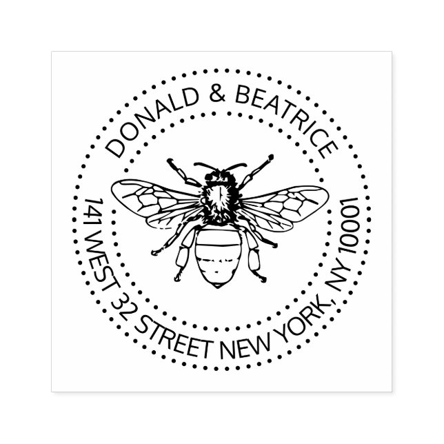 Custom Rubber, Address Briefmarke, Bienen-Briefmar Gummistempel (Prägung)