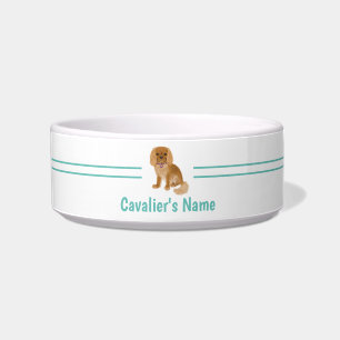 Custom Ruby Cavalier King Charles Spaniel Dog Bowl Napf