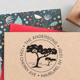 Custom Rücksendeadresse Umbrella Pine Tree Permastempel