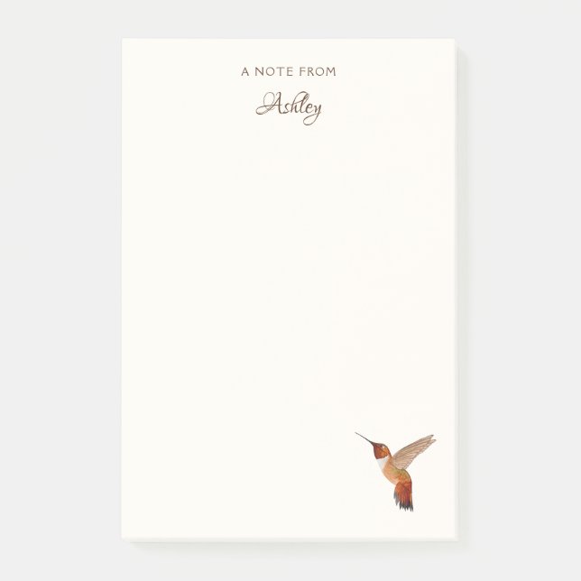 Custom Rufous Hummingbird Notes Post-it Klebezettel (Vorderseite)