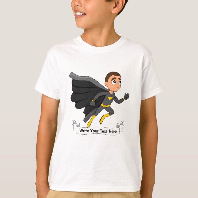 Custom Running Superheld-Cartoon T-Shirt (Vorderseite)