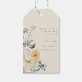 Custom Rustic Blue Yellow Floral Wedding Vielen Da Geschenkanhänger