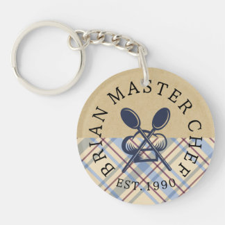 Custom Rustic farmhouse in brown and blue chic Schlüsselanhänger