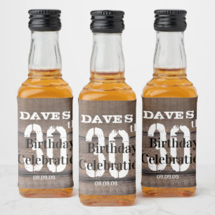 Custom Rustic Holz 30. jedes Alter Geburtstagspart Alkoholflaschenetikett
