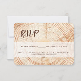 Custom Rustic Holz Getreide Skript Hochzeit RSVP