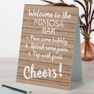 Custom Rustic Holz Planks Mimosa Bar Tischaufsteller