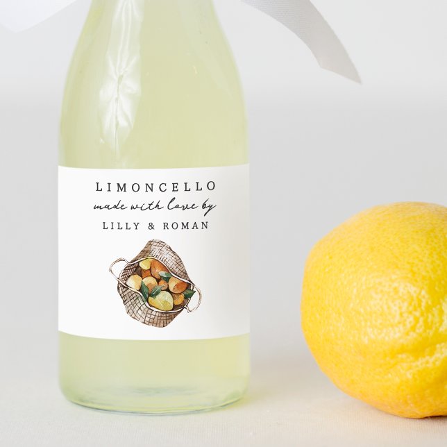 Custom Rustic Lemons Limoncello Label Lebensmitteletikett (Von Creator hochgeladen)