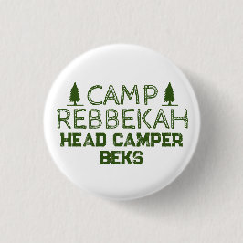 Custom Rustic Retro Camp Bachelorette Green Button