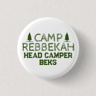 Custom Rustic Retro Camp Bachelorette Green Button