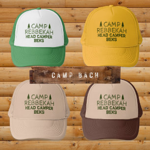 Custom Rustic Retro Camp Bachelorette Green Truckerkappe
