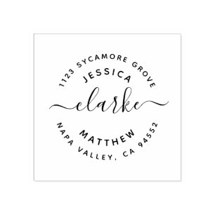 Custom Rustic Script Wedding Rücksendeadresse Gummistempel