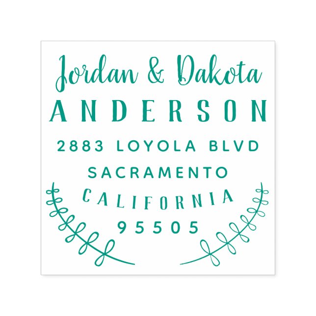 Custom Rustic Wedding Typografy Rücksendeadresse Permastempel (Design)