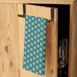 Custom Rustic White Polka Dots Aquamarin Blue Gree Geschirrtuch<br><div class="desc">Custom Elegant Classic Polka Dots Template Niedlich Kitchen & Dining / Tisch & Küche Wäsche / Aquamarin blaues grünes Küchentuch.</div>