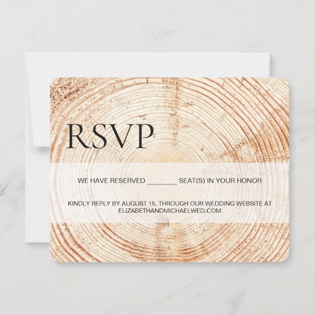 Custom Rustic Wood Grain RSVP reserved Seating (Devant)