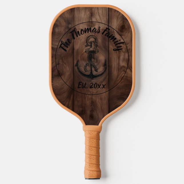 Custom Rustic Wood Texture Pickleball Schläger (Vorderseite)