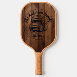 Custom Rustic Wood Texture Pickleball Schläger